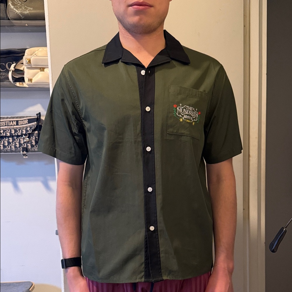 The Hundreds Dark Green and Black Casual Shirt